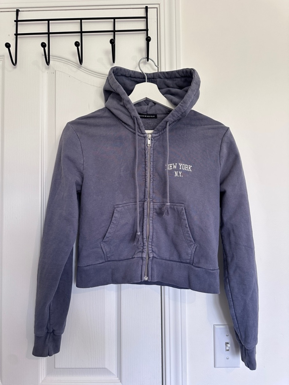 Brandy Melville Lavender Gray Zip-Up Hoodie
